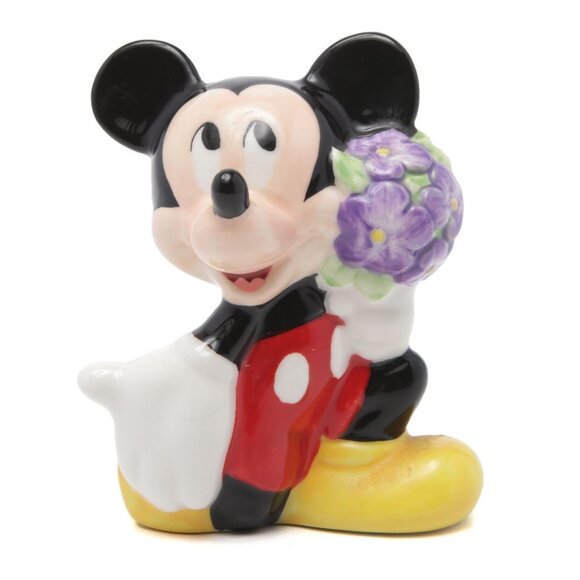 Disney Mickey Mouse Salt Shaker Ceramic Porcelain Flower Hydrangea Collectable - Picture 6 of 6